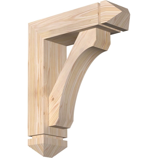 Ekena Millwork Legacy Arts and Crafts Smooth Bracket w/ Offset Brace, Douglas Fir, 5 1/2"W x 18"D x 22"H BKT0604X18X22LEC03SDF - main
